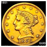 1851 $2.50 Gold Quarter Eagle HIGH GRADE