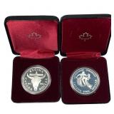 [2]1982-1983 Canada Silver Dollars w/Box .375oz Si