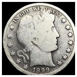 1899 Silver Barber Half Dollar ABOUT UNCIRCULATED