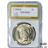 1934-D Silver Peace Dollar PGA MS63