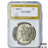 1894-O Morgan Silver Dollar PGA MS63
