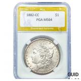 1882-CC Morgan Silver Dollar PGA MS64