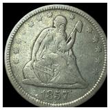 1857 Seated Liberty Quarter LIGHTLY CIRCULATED