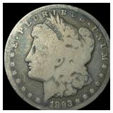 1893-CC Silver Morgan Dollar NICELY CIRCULATED