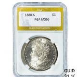 1880-S Morgan Silver Dollar PGA MS66