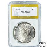 1890-S Morgan Silver Dollar PGA MS66