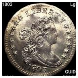 1803 Lg 8 Draped Bust Half Dime CHOICE BU