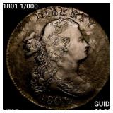 1801 1/000 Draped Bust Large Cent ABOUT UNCIRCULAT