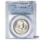 1959-D Franklin Half Dollar PCGS MS64 FBL