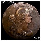1801 1/000 Draped Bust Large Cent LIGHTLY CIRCULAT