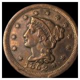 1852 Braided Hair Large Cent CLOSELY UNCIRCULATED