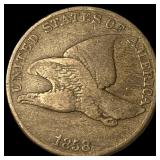 1858 Copper-Nickel Flying Eagle Cent LIGHTLY CIRCU
