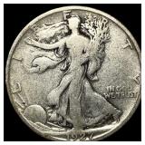 1927-S Silver Walking Liberty Half Dollar NICELY C
