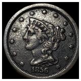 1856 Braided Hair Half Cent NEARLY UNCIRCULATED