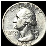 1938-S Silver Washington Quarter CLOSELY UNCIRCULA