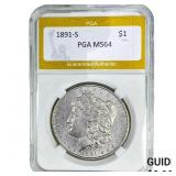 1891-S Morgan Silver Dollar PGA MS64