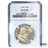 1954-D Franklin Half Dollar NGC MS64 FBL