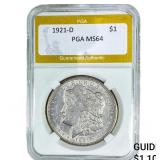 1921-D Morgan Silver Dollar PGA MS64