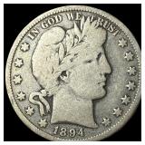 1894-O Silver Barber Half Dollar LIGHTLY CIRCULATE