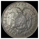 1905 Bolivia Silver 50 Centavos UNCIRCULATED