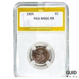 1905 Indian Head Cent PGA MS66 RB