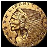 1912 Indian Head Gold $2.50 Quarter Eagle UNCIRCUL