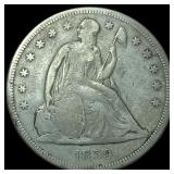 1859 Seated Liberty Silver Dollar NEARLY UNCIRCULA