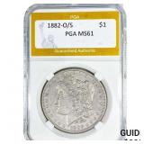 1882-O/S Morgan Silver Dollar PGA MS61