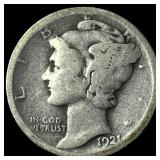 1921 Mercury Dime LIGHTLY CIRCULATED