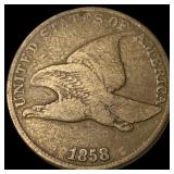 1858 Copper-Nickel Flying Eagle Cent LIGHTLY CIRCU