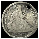 1840 Seated Liberty Dime (holed) HIGH GRADE