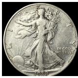 1938-D Silver Walking Liberty Half Dollar NEARLY U