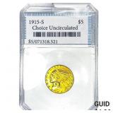 1915-S $5 Gold Half Eagle Choice UNC