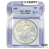 1999 Silver Eagle ICG MS70