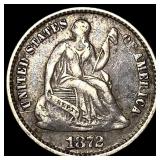1872 Silver Half Dime NEARLY UNCIRCULATED