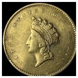 1855 Gold $1 Indian Head Type 2 CLOSELY  UNCIRCUL