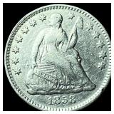 1858 Silver Half Dime NEARLY UNCIRCULATED