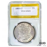 1883-CC Morgan Silver Dollar PGA MS65