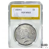 1924-S Silver Peace Dollar PGA MS63