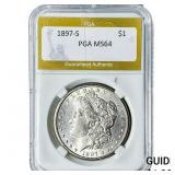 1897-S Morgan Silver Dollar PGA MS64