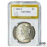 1902-O Morgan Silver Dollar PGA MS64