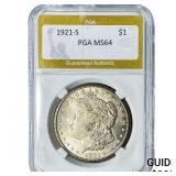 1921-S Morgan Silver Dollar PGA MS64