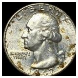1947-D Silver Washington Quarter NEARLY UNCIRCULAT