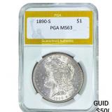 1890-S Morgan Silver Dollar PGA MS63