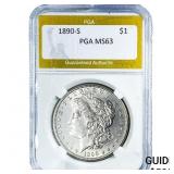 1890-S Morgan Silver Dollar PGA MS63