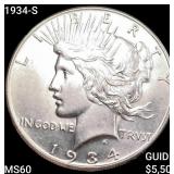 1934-S Silver Peace Dollar UNCIRCULATED