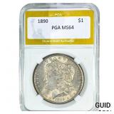 1890 Morgan Silver Dollar PGA MS64