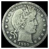 1909 Barber Quarter LIGHTLY CIRCULATED
