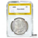 1886 Morgan Silver Dollar PGA MS65