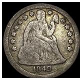 1849-O Silver Seated Liberty Dime LIGHTLY CIRCULAT